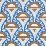 ABELINO - BLUE & BROWN Schumacher Wallpaper | Wallpaper Twin ABELINO BLUE & BROWN Schumacher Wallpaper wallpaper - SKU 5012081