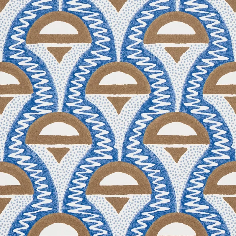 ABELINO - BLUE & BROWN Schumacher Wallpaper | Wallpaper Twin ABELINO BLUE & BROWN Schumacher Wallpaper wallpaper - SKU 5012081