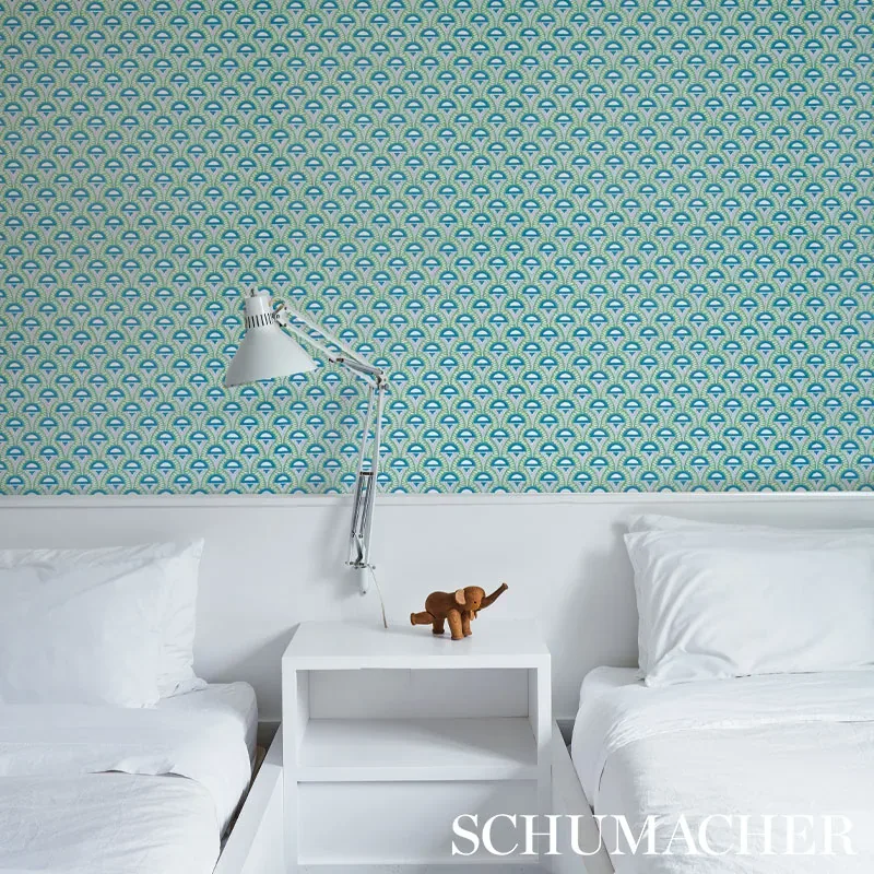 ABELINO GREEN & PEACOCK Schumacher Wallpaper wallpaper - SKU 5012082