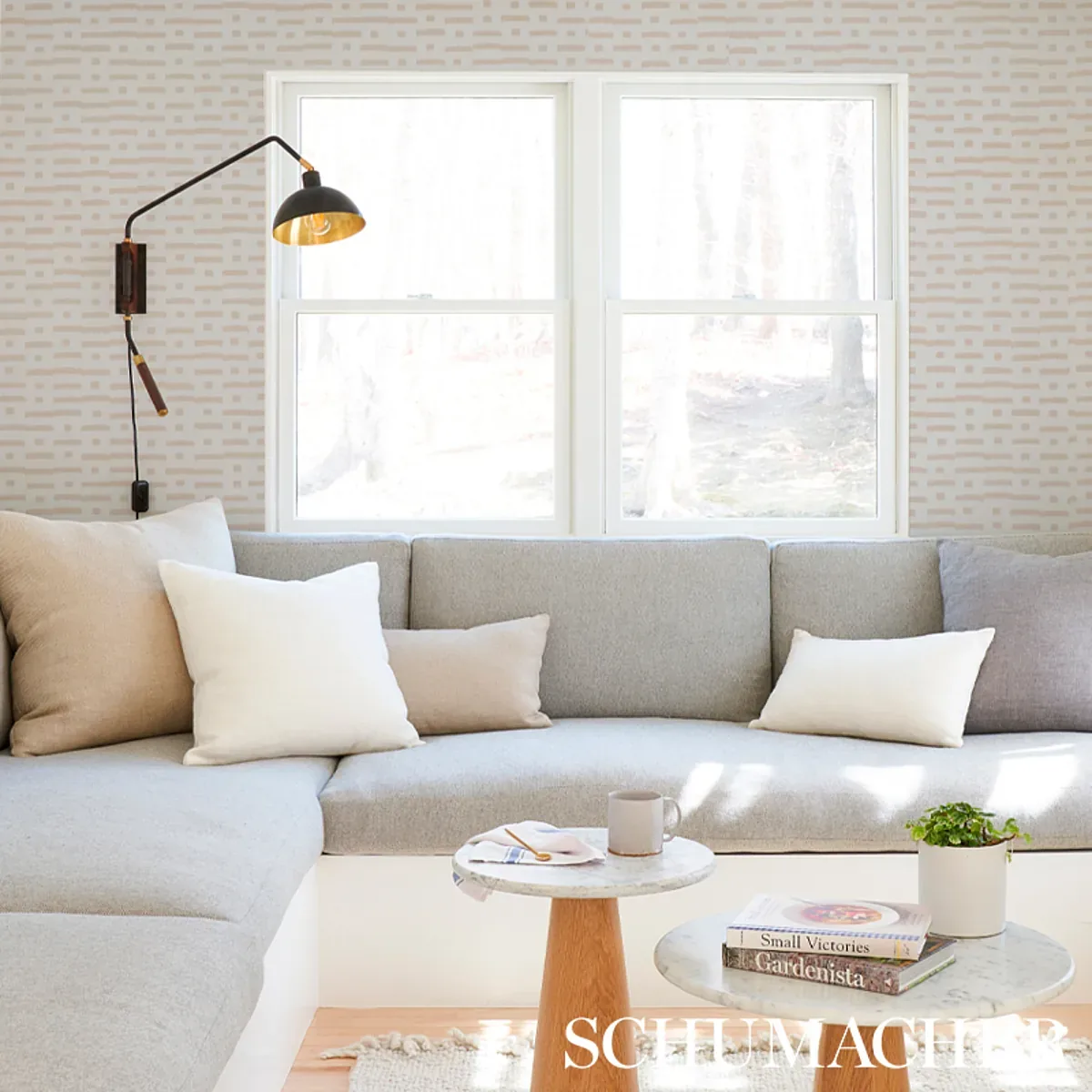 ABSTRACT IKAT NATURAL Schumacher Wallpaper wallpaper - SKU 5013091