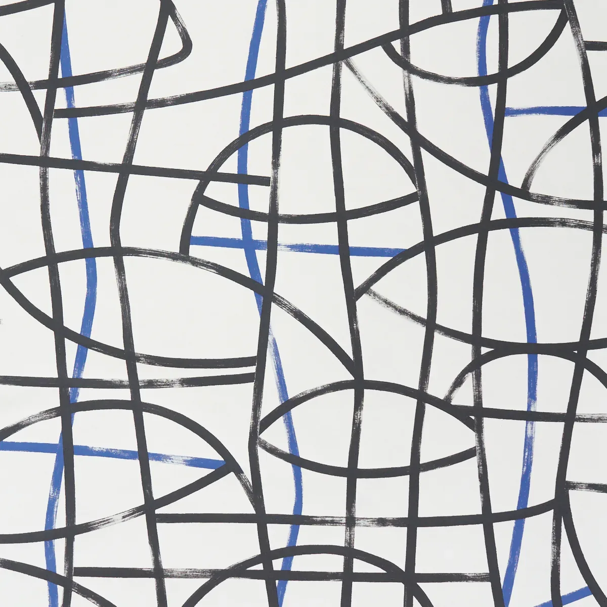 ABSTRATTO BLACK & COBALT Schumacher Wallpaper wallpaper - SKU 5009071