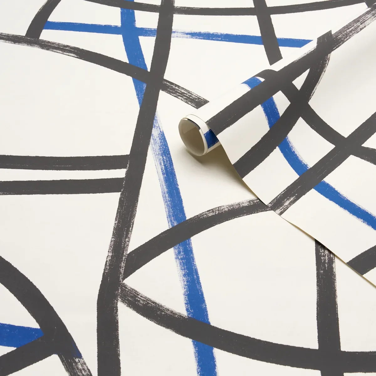 ABSTRATTO BLACK & COBALT Schumacher Wallpaper wallpaper - SKU 5009071