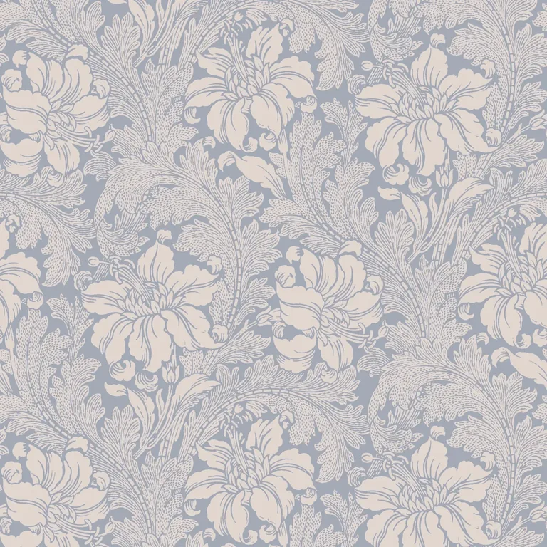 Schumacher ACANTHUS GARDEN wallpaper, color BLUE, SKU 2010