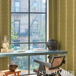 ACANTHUS STRIPE - ANIS ON CHARTREUSE Schumacher Wallpaper | ACANTHUS STRIPE ANIS ON CHARTREUSE Schumacher Wallpaper wallpaper - SKU 5014777