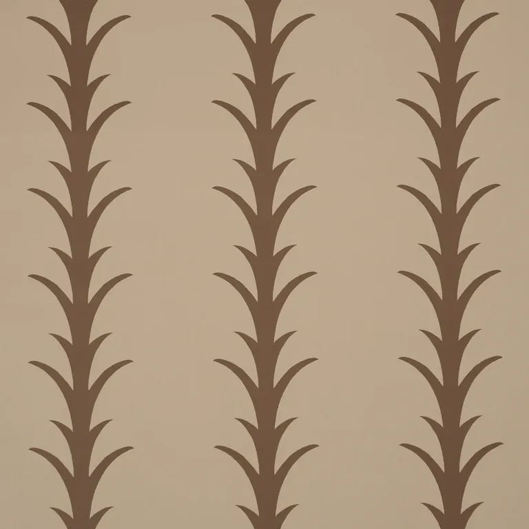 Schumacher ACANTHUS STRIPE wallpaper, color BROWN ON BEIGE, SKU 5014774