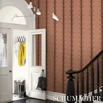 ACANTHUS STRIPE BROWN ON ROSEWOOD Schumacher Wallpaper wallpaper - SKU 5014778
