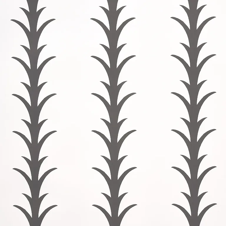 Schumacher ACANTHUS STRIPE wallpaper, color CARBON ON IVORY, SKU 5014773