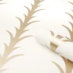 ACANTHUS STRIPE GOLD ON IVORY Schumacher Wallpaper wallpaper - SKU 5014772