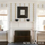 ACANTHUS STRIPE GOLD ON IVORY Schumacher Wallpaper wallpaper - SKU 5014772