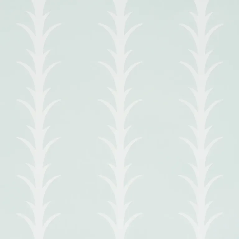 Schumacher ACANTHUS STRIPE wallpaper, color IVORY ON MINERAL, SKU 5014770