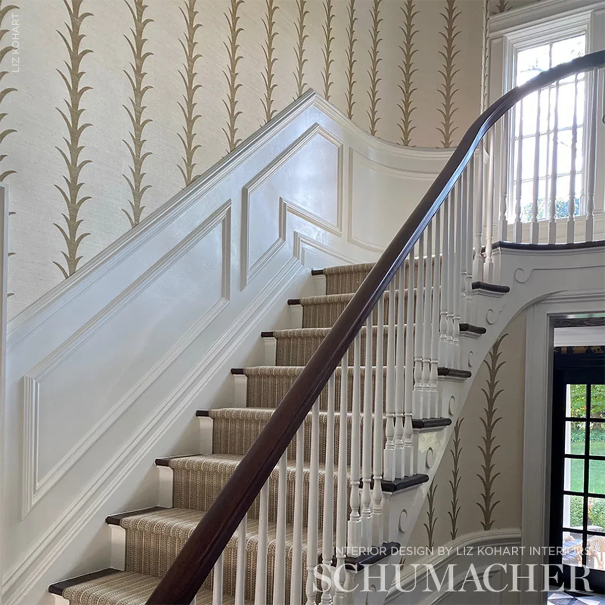 ACANTHUS STRIPE SISAL - FILIGREE Schumacher Wallpaper | Wall ACANTHUS STRIPE SISAL FILIGREE Schumacher Wallpaper wallpaper - SKU 5006051