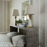 ACANTHUS STRIPE SISAL FOG & CHALK Schumacher Wallpaper wallpaper - SKU 5006052