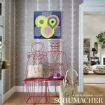 ACANTHUS STRIPE SISAL HAZE Schumacher Wallpaper wallpaper - SKU 5006055