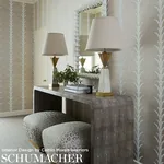 ACANTHUS STRIPE SISAL HAZE Schumacher Wallpaper wallpaper - SKU 5006055