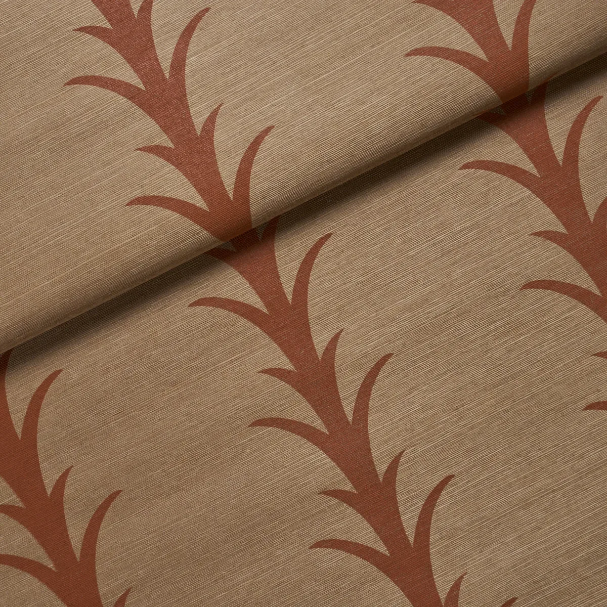 ACANTHUS STRIPE SISAL MOCHA Schumacher Wallpaper wallpaper - SKU 5017651