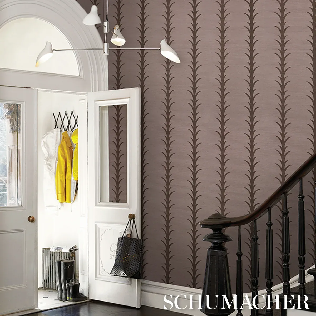 ACANTHUS STRIPE SISAL - ROSE ANTIQUE Schumacher Wallpaper | ACANTHUS STRIPE SISAL ROSE ANTIQUE Schumacher Wallpaper wallpaper - SKU 5006059