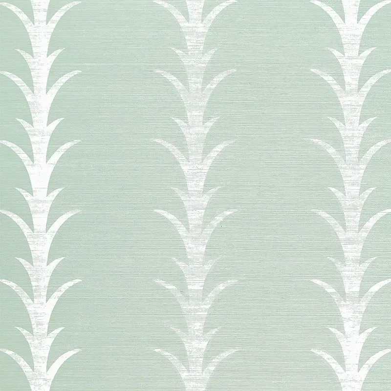 ACANTHUS STRIPE SISAL SEAGLASS & CHALK Schumacher Wallpaper wallpaper - SKU 5006053