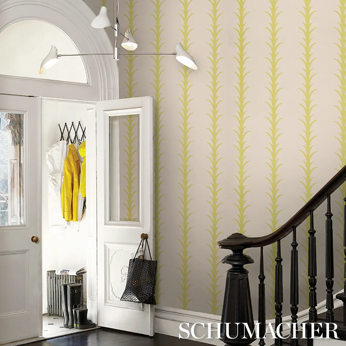 ACANTHUS STRIPE SOLEIL ON SAND Schumacher Wallpaper wallpaper - SKU 5014775