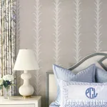 ACANTHUS STRIPE VINYL LIMESTONE Schumacher Wallpaper wallpaper - SKU 5008590