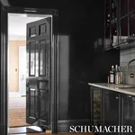 ACE FAUX LACQUER PERFORMANCE VINYL - BLACK Schumacher Wallpa ACE FAUX LACQUER PERFORMANCE VINYL BLACK Schumacher Wallpaper wallpaper - SKU 5015945