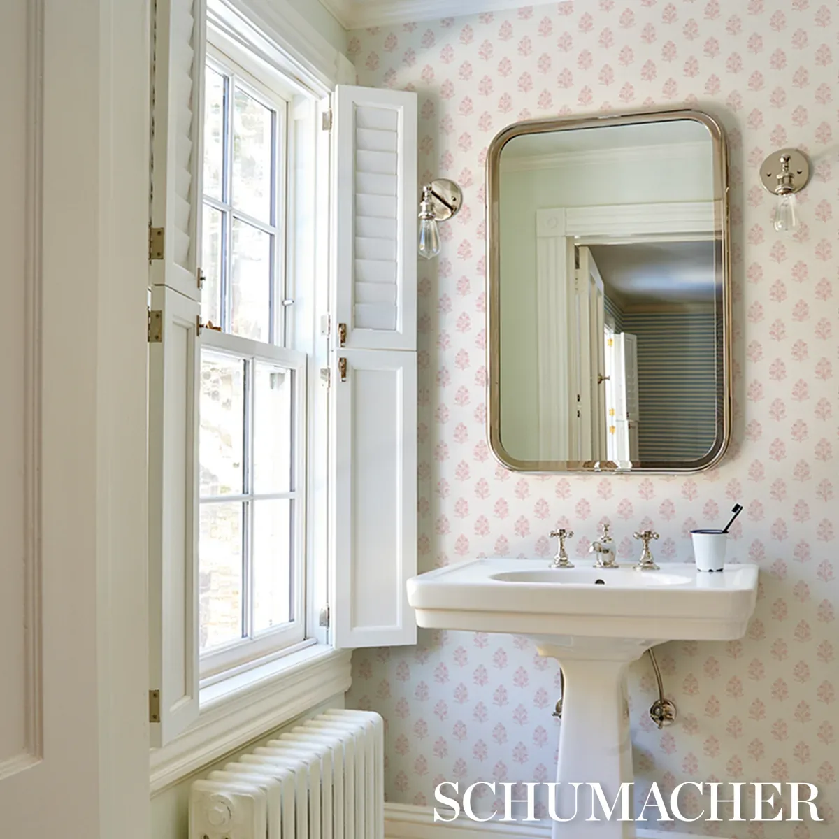 ADITI BLUSH Schumacher Wallpaper wallpaper - SKU 5011935