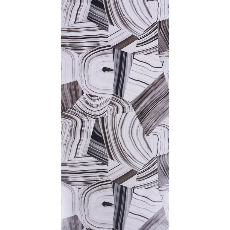 Schumacher AGATE SLICE wallpaper, color BLACK AND WHITE, SKU 5013890