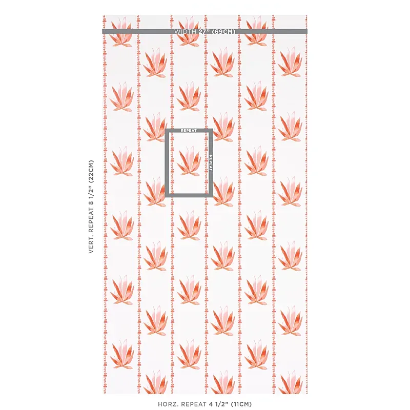 AGAVE STRIPE GRAPEFRUIT Schumacher Wallpaper wallpaper - SKU 5012682