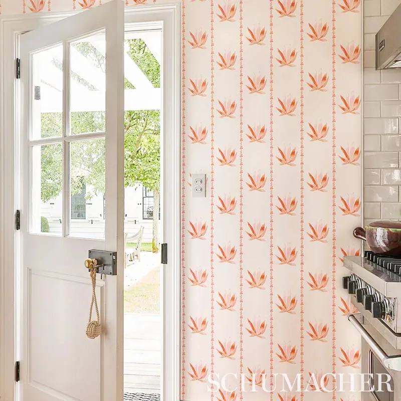 AGAVE STRIPE - GRAPEFRUIT Schumacher Wallpaper | Wallpaper T AGAVE STRIPE GRAPEFRUIT Schumacher Wallpaper wallpaper - SKU 5012682