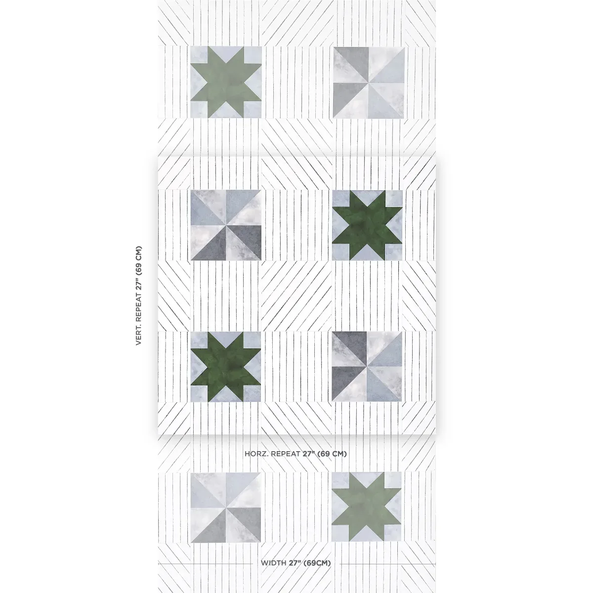 ALEXANDER DUTCH GREEN & SLATE Schumacher Wallpaper wallpaper - SKU 5014552