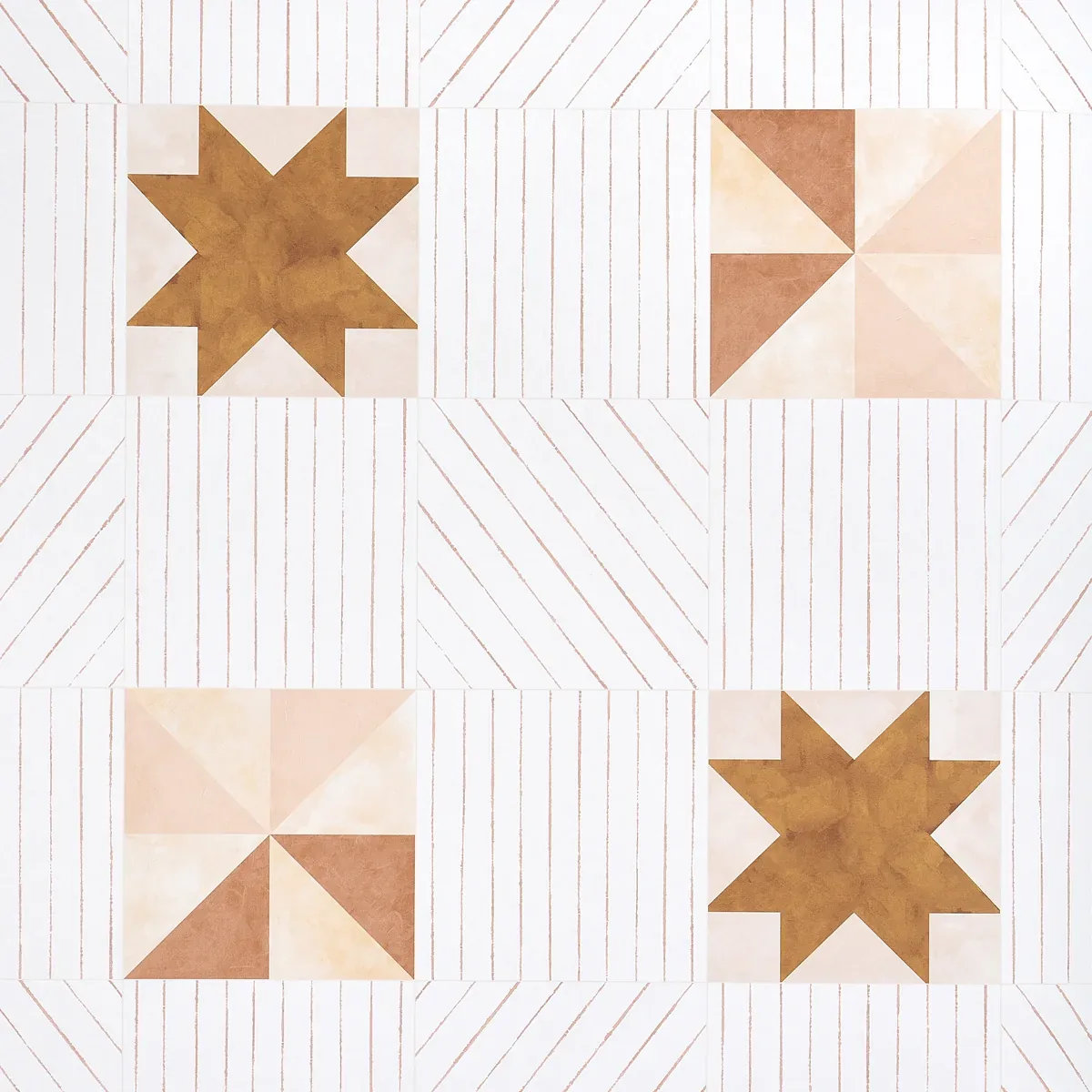 ALEXANDER TERRACOTTA & WARM PEACH Schumacher Wallpaper wallpaper - SKU 5014551