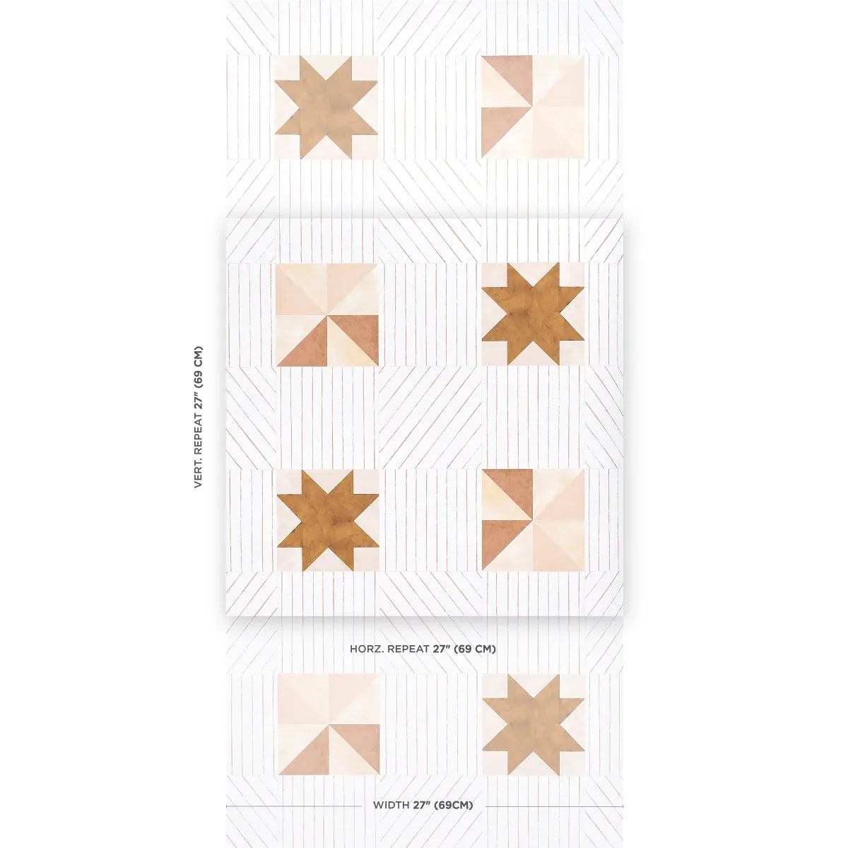 ALEXANDER TERRACOTTA & WARM PEACH Schumacher Wallpaper wallpaper - SKU 5014551