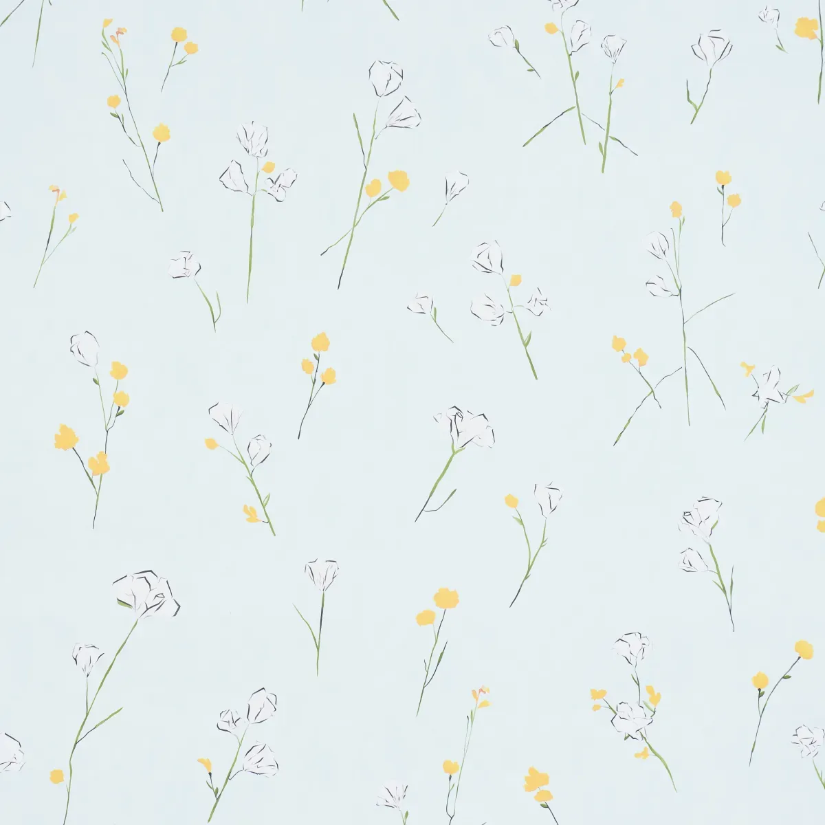 ALEX'S FLORAL MIST BLUE Schumacher Wallpaper wallpaper - SKU 5016401