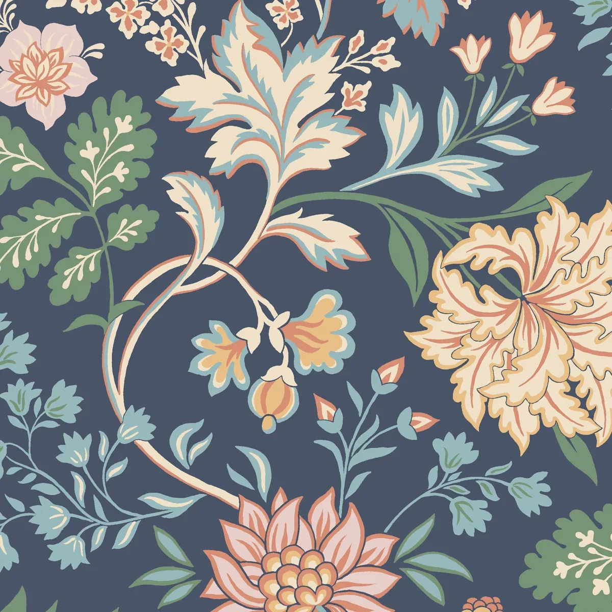 ALICIA NAVY Schumacher Wallpaper wallpaper - SKU 2008