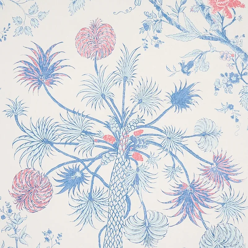 AMALTAS PANEL SET BLUE & RED Schumacher Wallpaper wallpaper - SKU 5012330