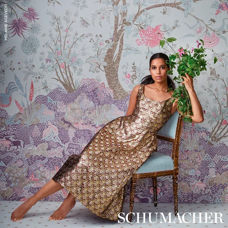 AMALTAS PANEL SET DOCUMENT Schumacher Wallpaper wallpaper - SKU 5012331