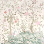 AMALTAS PANEL SET GREEN & PINK Schumacher Wallpaper wallpaper - SKU 5012333