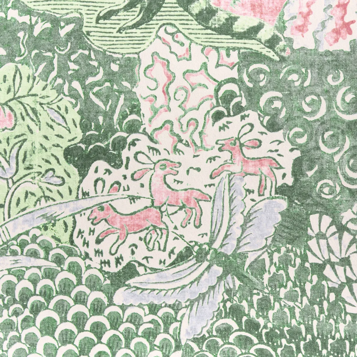 AMALTAS PANEL SET GREEN & PINK Schumacher Wallpaper wallpaper - SKU 5012333