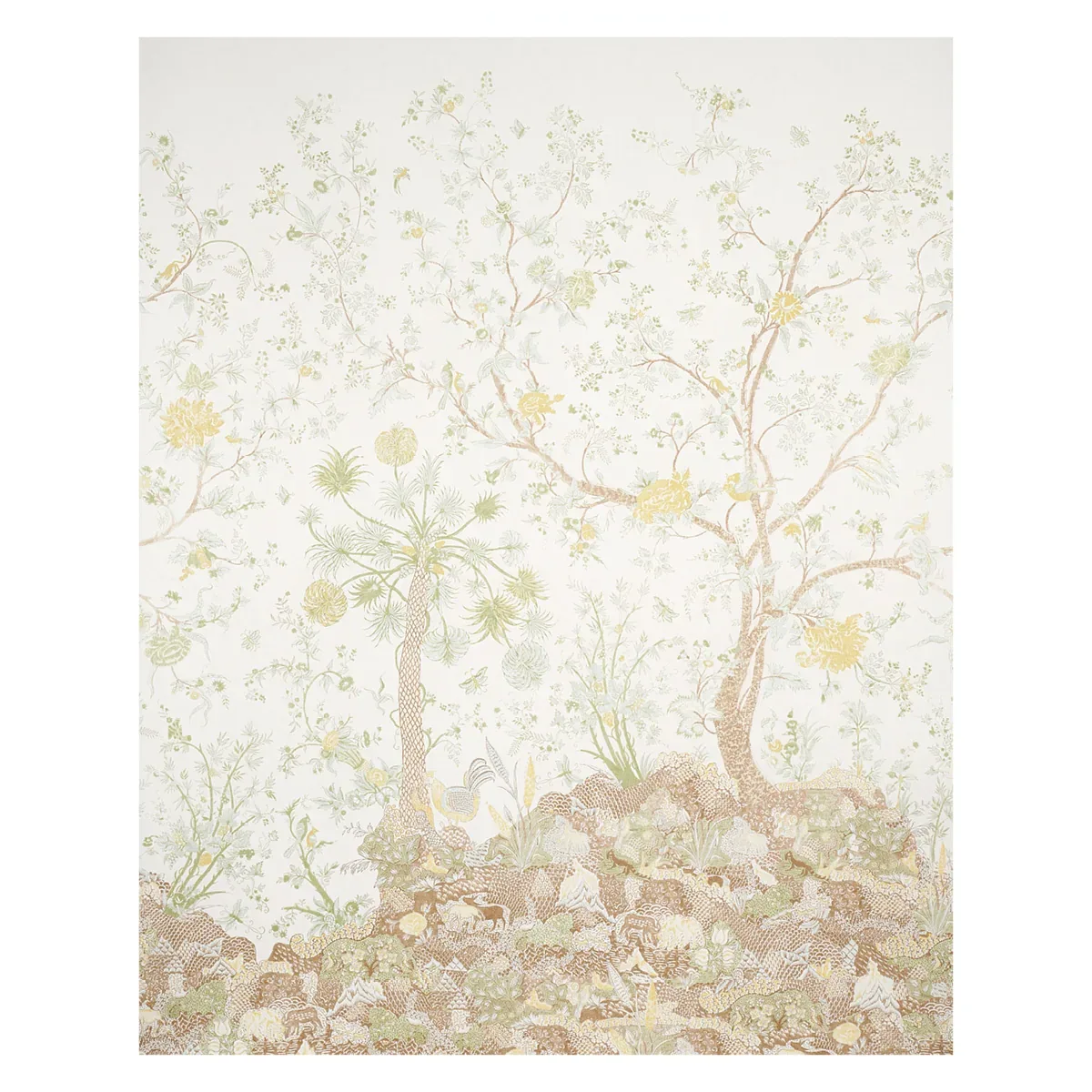 AMALTAS PANEL SET GREEN & YELLOW Schumacher Wallpaper wallpaper - SKU 5012332