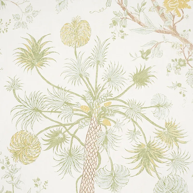 AMALTAS PANEL SET - GREEN & YELLOW Schumacher Wallpaper | Wa AMALTAS PANEL SET GREEN & YELLOW Schumacher Wallpaper wallpaper - SKU 5012332