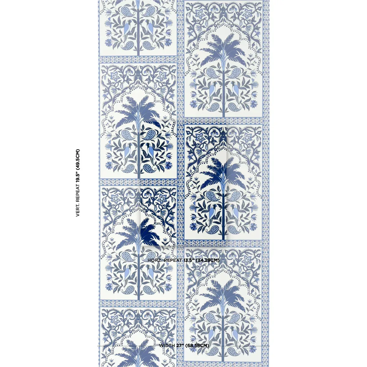 AMAZONAS MYSTIQUE TROPICAL SHADES OF BLUE Schumacher Wallpaper wallpaper - SKU 5016941