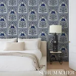 AMAZONAS MYSTIQUE TROPICAL SHADES OF BLUE Schumacher Wallpaper wallpaper - SKU 5016941