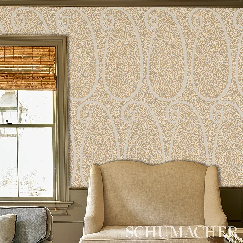AMBALA PAISLEY SISAL STRAW Schumacher Wallpaper wallpaper - SKU 5013033