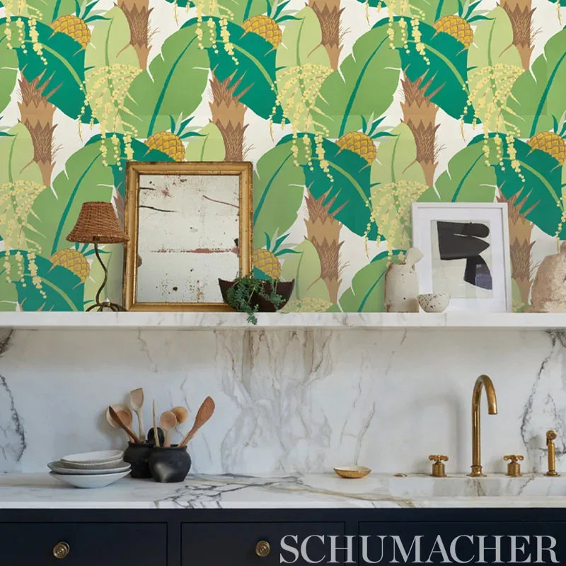 ANANAS - PALM Schumacher Wallpaper | Wallpaper Twins ANANAS PALM Schumacher Wallpaper wallpaper - SKU 5009173
