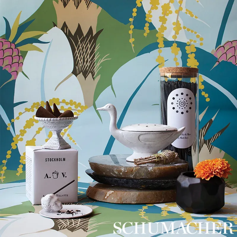 ANANAS - PEACOCK Schumacher Wallpaper | Wallpaper Twins ANANAS PEACOCK Schumacher Wallpaper wallpaper - SKU 5009170