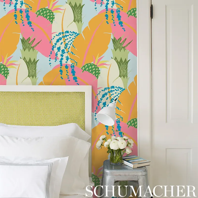 ANANAS - PEACOCK Schumacher Wallpaper | Wallpaper Twins ANANAS PEACOCK Schumacher Wallpaper wallpaper - SKU 5009170