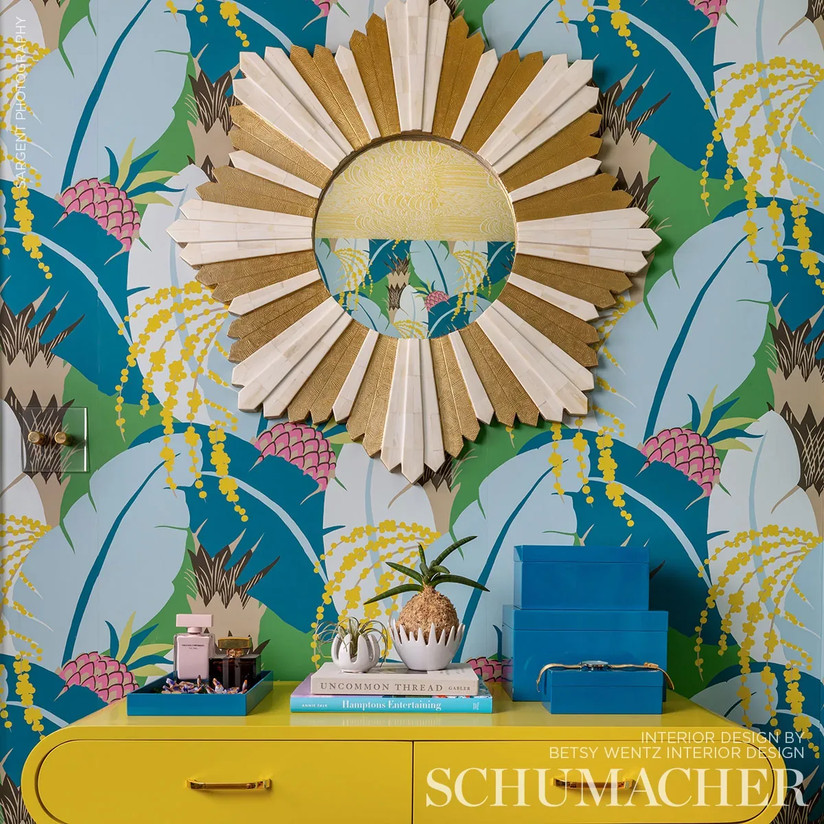 ANANAS - PEACOCK Schumacher Wallpaper | Wallpaper Twins ANANAS PEACOCK Schumacher Wallpaper wallpaper - SKU 5009170
