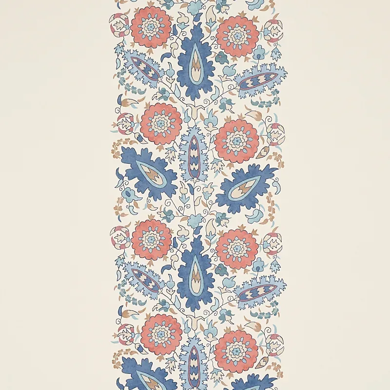 ANATOLIA BLUE & RED Schumacher Wallpaper wallpaper - SKU 5012870