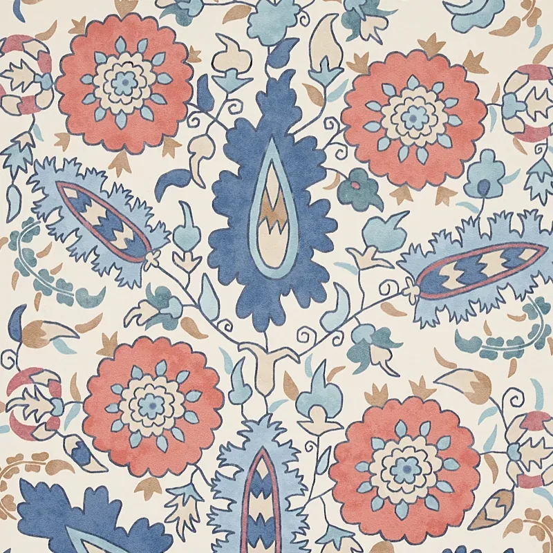 Schumacher ANATOLIA - BLUE & RED Wallpaper | Buy Online SKU 5012870
