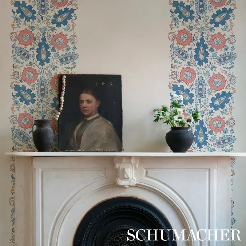 Schumacher ANATOLIA - BLUE & RED Wallpaper | Buy Online color BLUE & RED