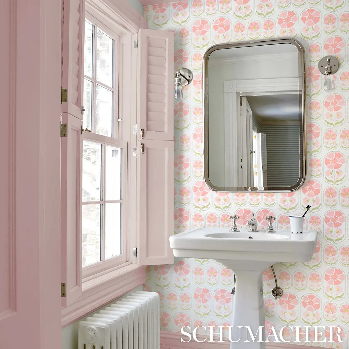 ANJUNA FLORAL BLUSH Schumacher Wallpaper wallpaper - SKU 5014112